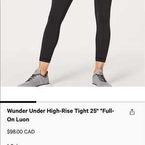 Lululemon Wunder Under Leggings
